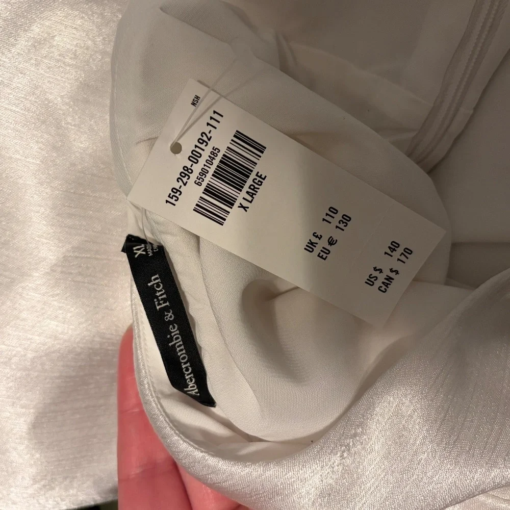 Crinkle Satin White Dress